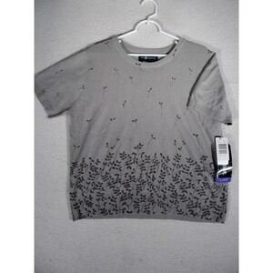 NWT Sag Harbor Womens Shirt Large Vintage Y2K Short Sleeve‎ Beige